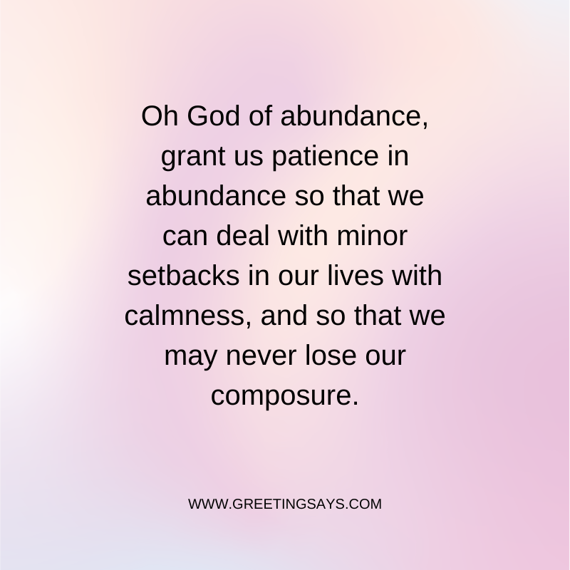 Sunday Morning Prayer for Patience