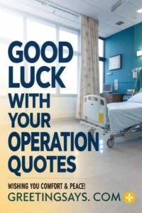 Good Luck with the Operation, wishing you comfort, peace, and a smooth recovery with positive thoughts and support