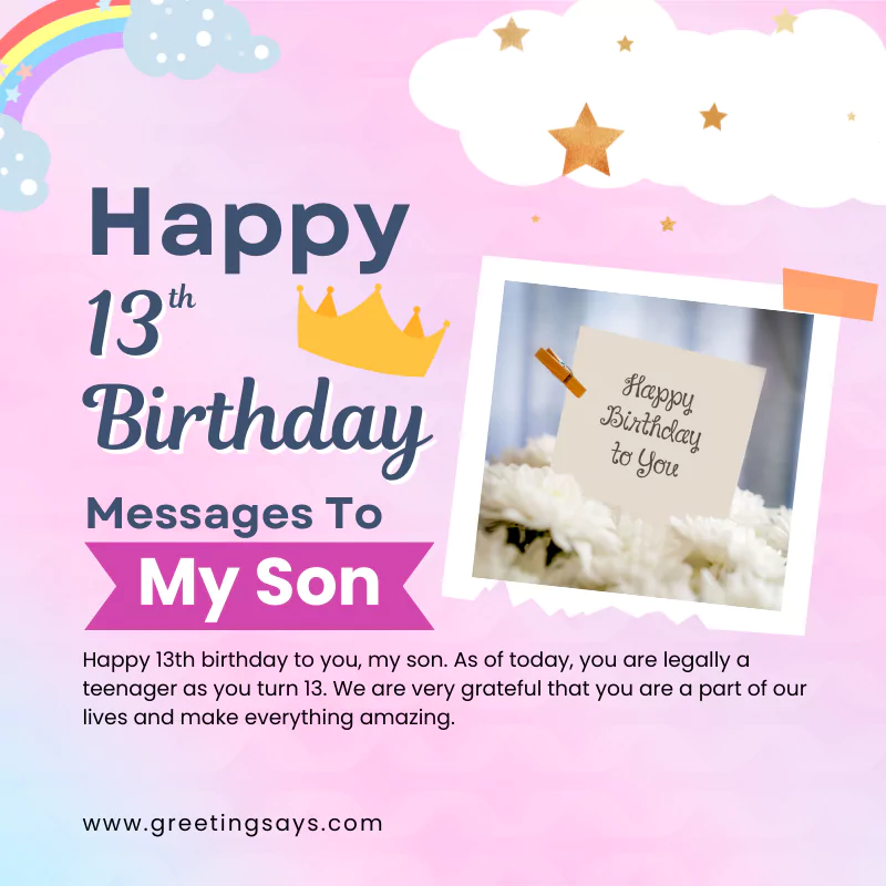 13th Birthday Wishes For Son Happy 13th Birthday Son Wish — free download