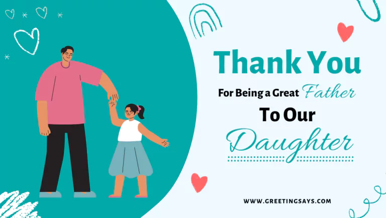 Thank you for being a great dad to our daughter